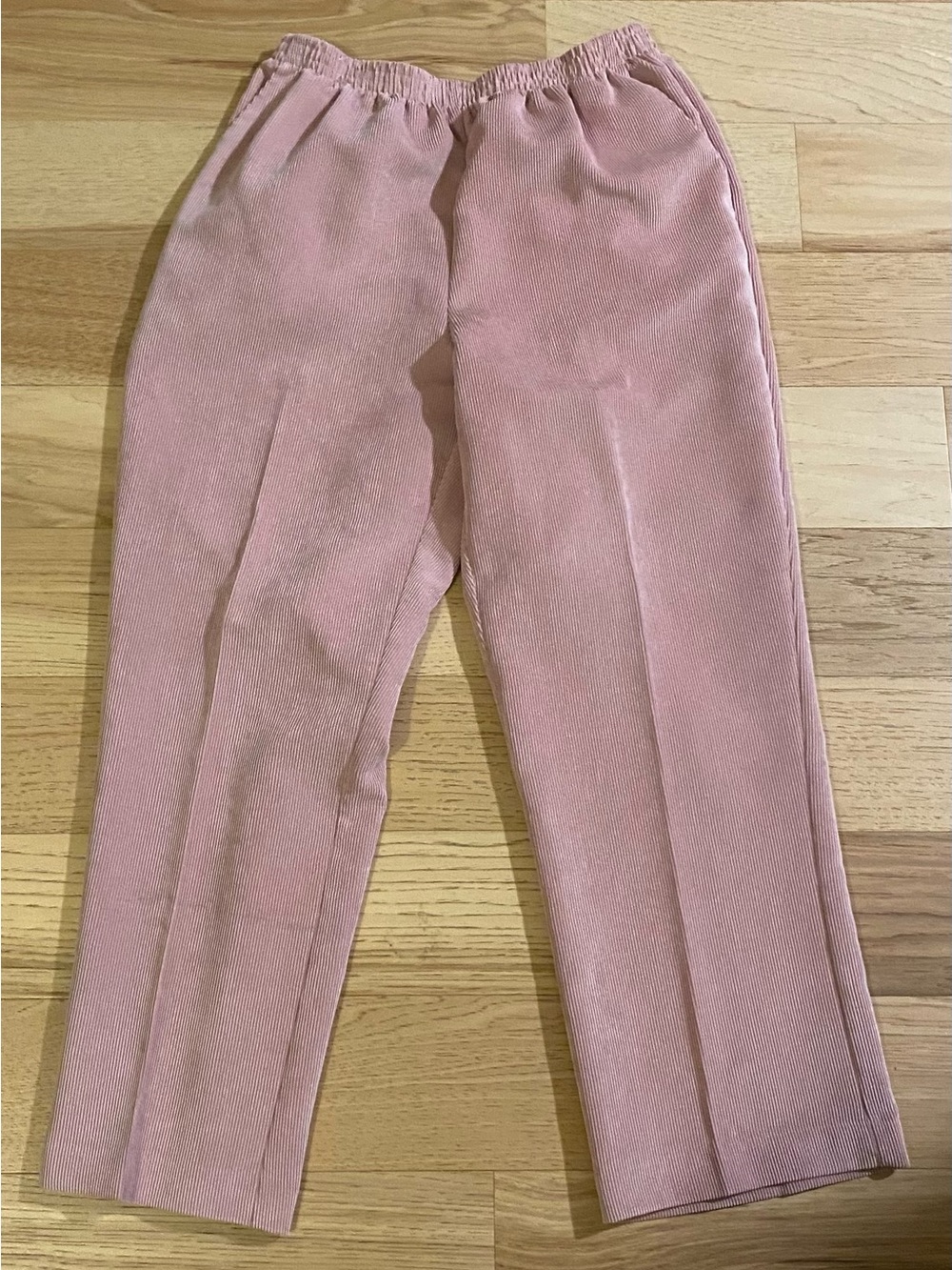 Bundle of NWT Alfred Dunner Elastic-Waist Trousers Size 12 Light Pink & Purple